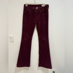 Rag & Bone Elephant Bell Corduroy Flare Pants Burgundy Size 27